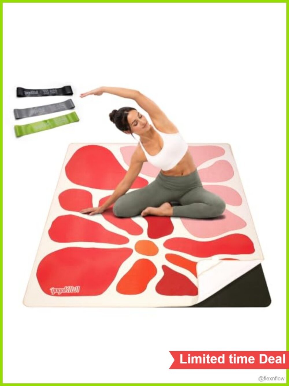 Extra Large Microfiber Yoga Mat and Towel Set 72x48 1/2in Non Slip Hot
